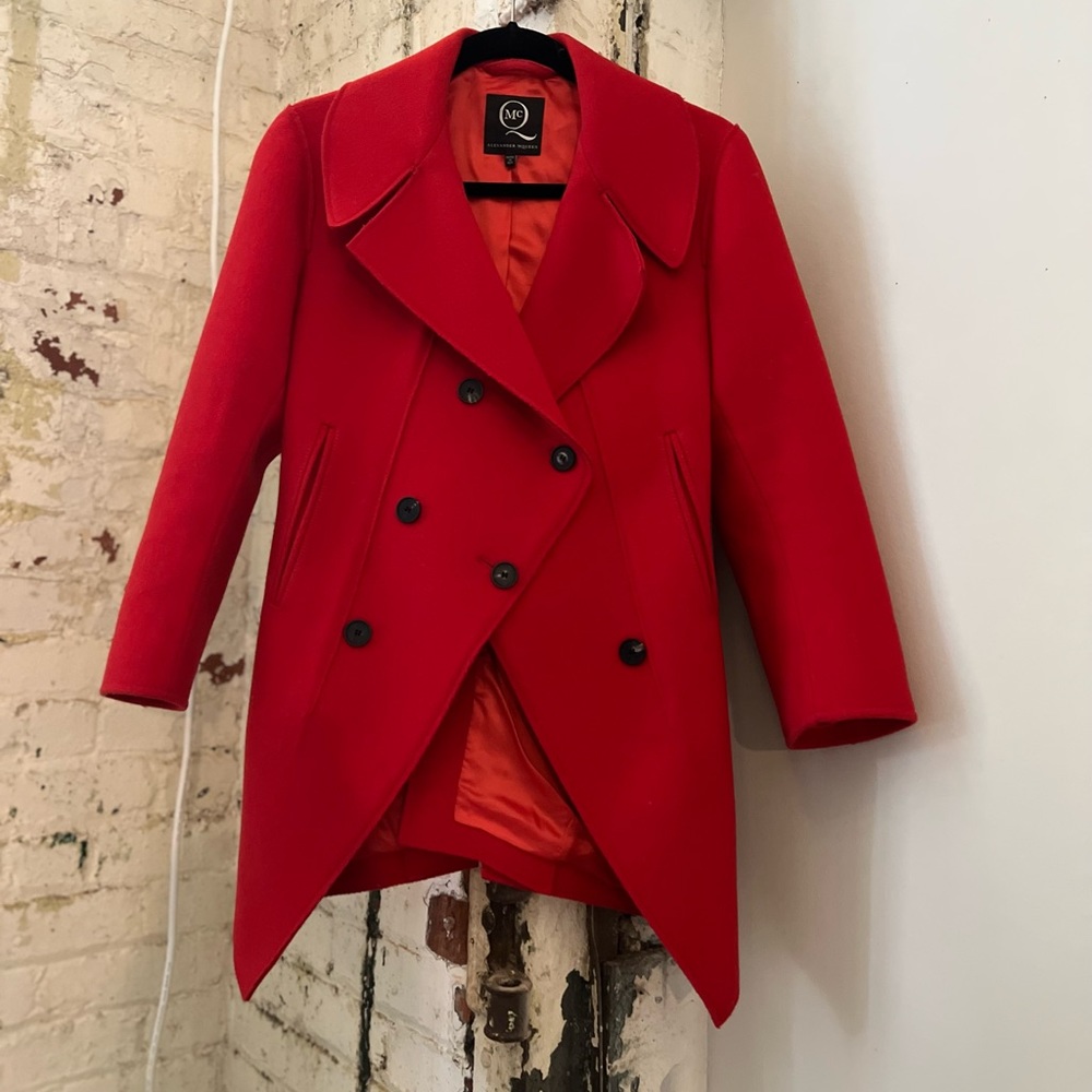 McQ by Alexander McQueen Wool Red Riding Coat